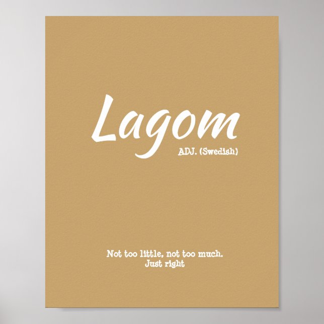 Fun Yellow Swedish Lagom Definition Poster (Front)