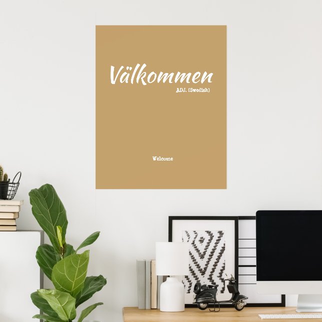 Fun Yellow Swedish Welcome Definition Poster (Home Office)
