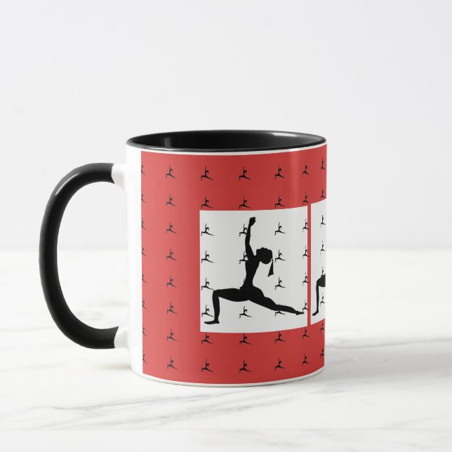 Fun Yoga Designs Red Combo Coffee Mug/ Cup (Left)