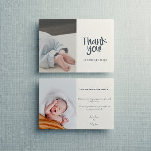 Fun, your photo, boy, baby shower thank you card