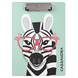 Fun Zebra Animal Kids Name Clipboard