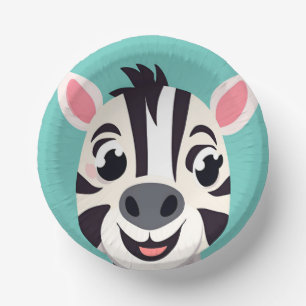 Fun Zebra Face safari Wild jungle Birthday Party Paper Plate