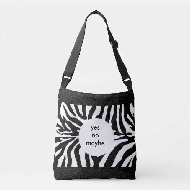 FUN Zebra with Leather Look All-Over-Print Crossbody Bag (Front)
