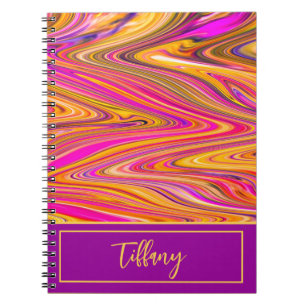 Fun zigzags of pink, yellow and purple abstract notebook