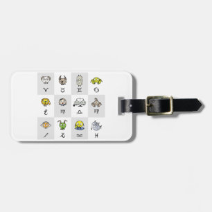 Fun Zodiac Astrological Characters Luggage Tag