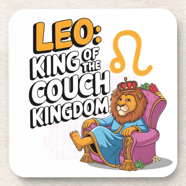 Fun Zodiac Leo design Coaster (Front)