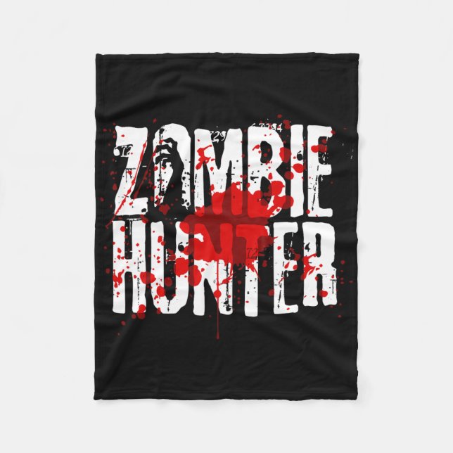 Fun Zombie Hunter Design For Boys Girls Halloween  Fleece Blanket (Front)