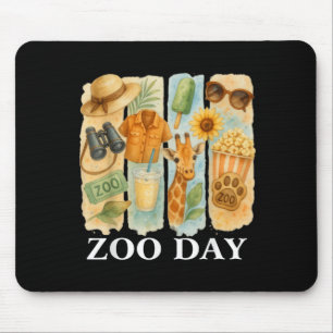 Fun Zoo Day Cute Animals School Field Trip Safari Mouse Pad