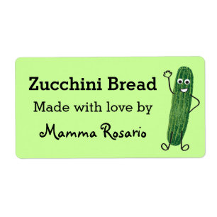 Fun Zucchini Bread Food Bakery Label