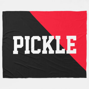 FunBright Red Black Bold Athletic Pickleball Motto Fleece Blanket