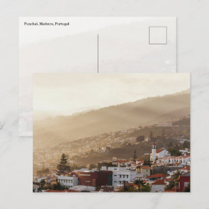 Funchal city sunset, Madeira Postcard