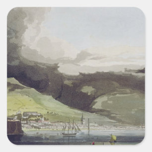 Funchall, plate 1 from 'A Voyage to Cochinchina' b Square Sticker