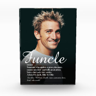Funcle Cool Fun Uncle Elegant Script Photo Block