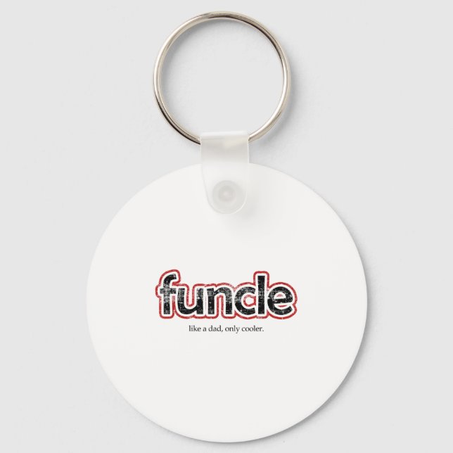 Funcle Definition Funny Joke Gift For Uncle  Key Ring (Front)