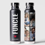 Funcle | Fun Uncle Custom Name Modern Black Water Bottle<br><div class="desc">Funcle - Fun Uncle Family water bottle The design on the bottle features modern minimalist bold text that says "Funcle ( Fun Uncle ) ".Perfect for,  Anniversaries,  Valentine's Day Gifts. Its customisable nature makes it a special,  unique,  and thoughtful gift for any occasion.</div>