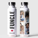 Funcle | Fun Uncle Custom Name Modern Water Bottle<br><div class="desc">Funcle - Fun Uncle Family water bottle The design on the bottle features modern minimalist bold text that says "Funcle ( Fun Uncle ) ".Perfect for,  Anniversaries,  Valentine's Day Gifts. Its customisable nature makes it a special,  unique,  and thoughtful gift for any occasion.</div>