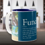 Funcle Funny Cool Best Ever Uncle Photo Collage Two-Tone Coffee Mug<br><div class="desc">Personalise for your special,  favourite Uncle,  Tío or Funcle to create a unique gift. A perfect way to show him how amazing he is every day. You can even customise the background to their favourite colour. Designed by Thisisnotme©</div>