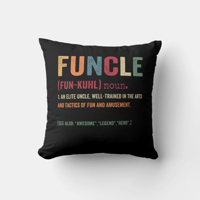 Funcle Funny Uncle Definition, Awesome Legend Hero Cushion (Front)