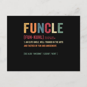 Funcle Funny Uncle Definition, Awesome Legend Hero Holiday Postcard