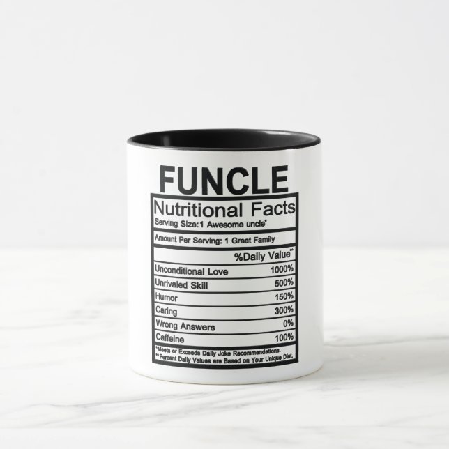 Funcle Nutritional Facts Mug (Center)