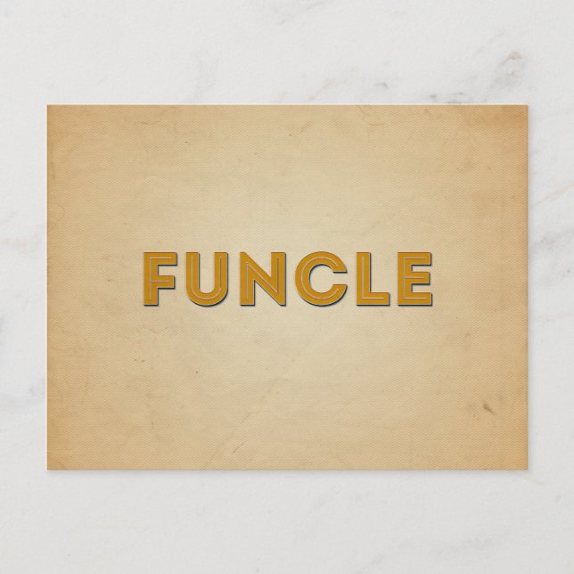 Funcle Retro Inspired Typography Postcard (Front)