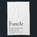 Funcle, Uncle Definition Black and White Tea Towel<br><div class="desc">Personalise for your special,  favourite Uncle or Funcle to create a fun unique gift. A perfect way to show him how amazing he is every day. Designed by Thisisnotme©</div>