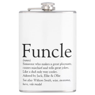 Funcle Uncle Funny Modern Definition Saying Hip Flask