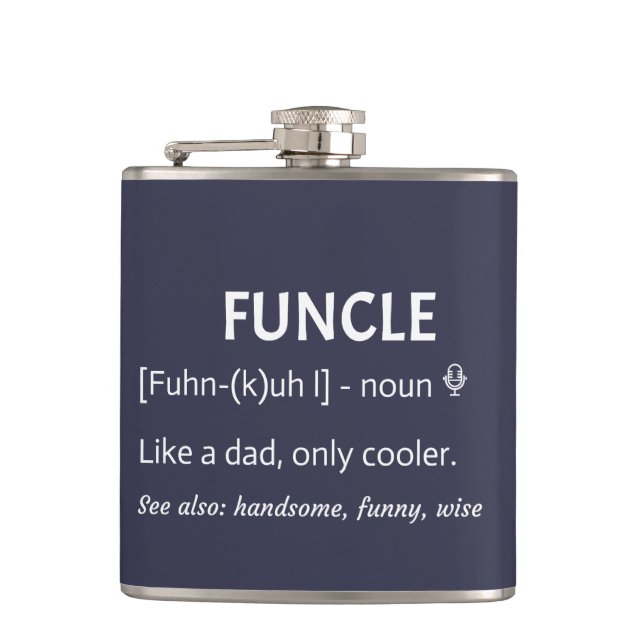 FUNCLE Uncle Gift Funny Joke Hip Flask (Front)