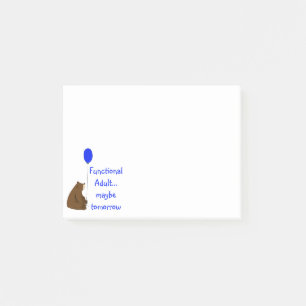 Functional Adult Maybe Tomorrow Bear Quote Post-it Notes