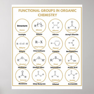 Functional groups of chemistry poster