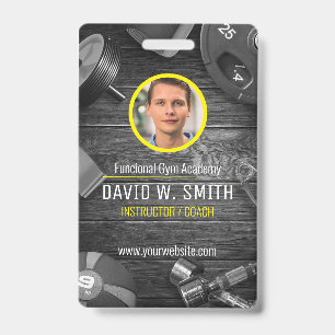 Functional Gym instructor coach ID Badge