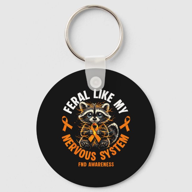 Functional Neurological Disorder Funny Fnd Warrior Key Ring (Front)