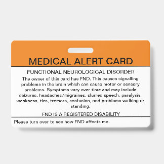 Functional Neurological Disorder Medical Badge ID Badge