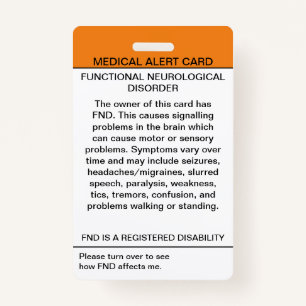 Functional Neurological Disorder Medical Badge ID Badge