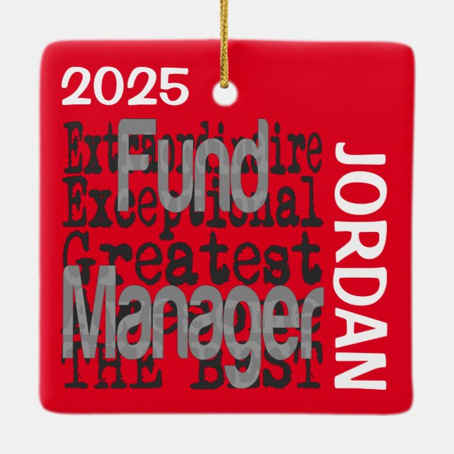 Fund Manager Extraordinaire CUSTOM Ceramic Ornament (Back)