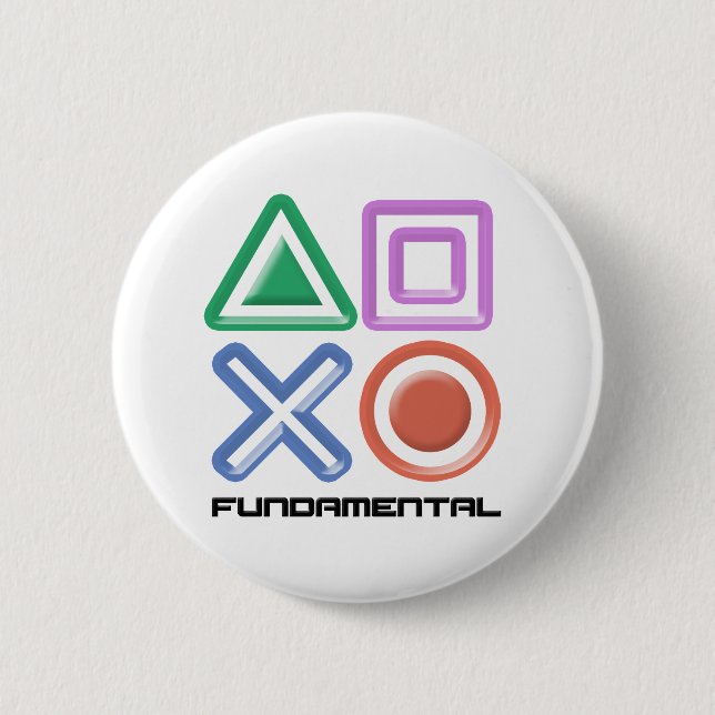Fundamental Game Symbols 6 Cm Round Badge (Front)