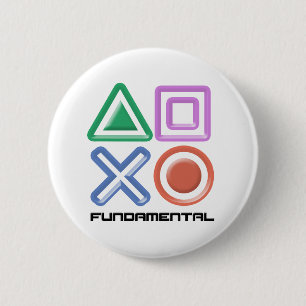 Fundamental Game Symbols 6 Cm Round Badge