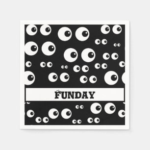 Funday Black and White Eyeballs Paper Napkin