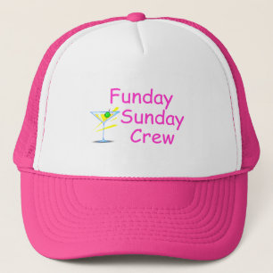 Funday Sunday Crew Pink Trucker Hat