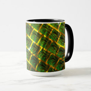 Fundo com imagem verde sob grade dourada? mug