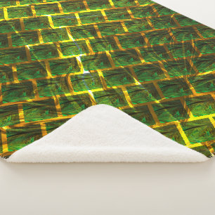 Fundo com imagem verde sob grade dourada? sherpa blanket