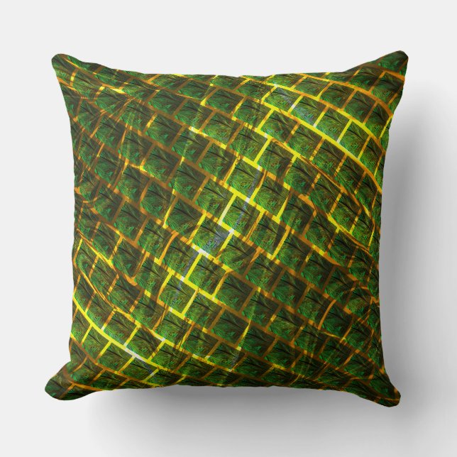 Fundo com imagem verde sob grade dourada? Verso... Cushion (Front)