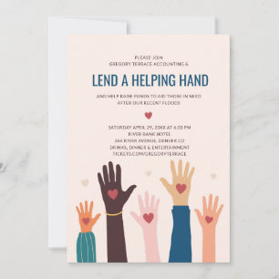 Fundraiser Invitation Helping Hands Charity Event