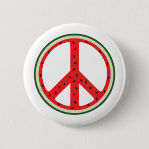 Fundraiser Watermelon Peace Sign for Palestine 6 Cm Round Badge