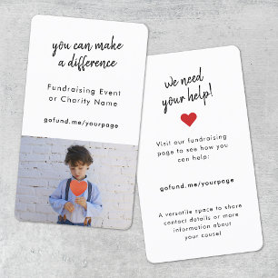 Fundraising Charity Event Donate Now Photo Card