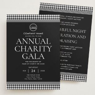 Fundraising Event Charity Gala Logo Black White Invitation