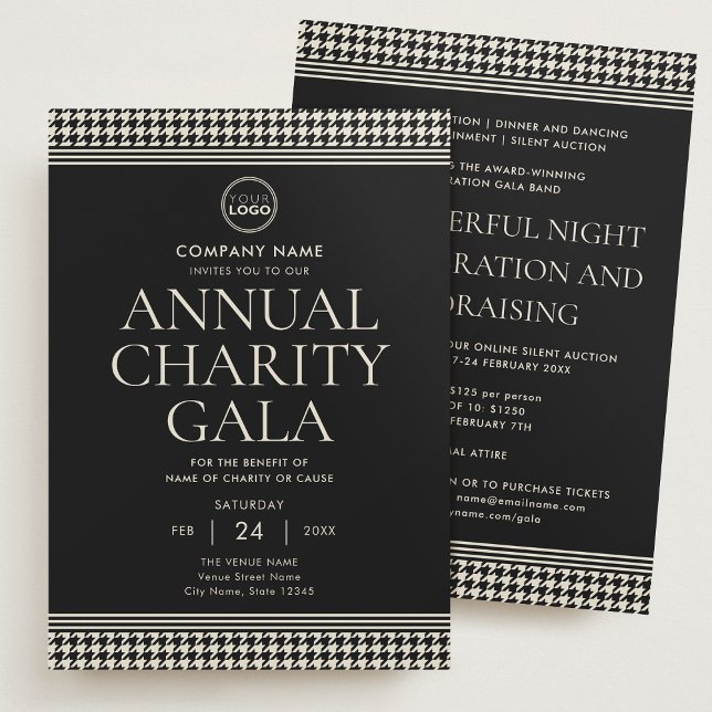 Fundraising Event Charity Gala Logo Off-white Invitation (Creator Uploaded)