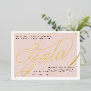 FUNDRAISING GALA elegant calligraphy blush pink
