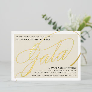 FUNDRAISING GALA elegant calligraphy ivory gold Fo