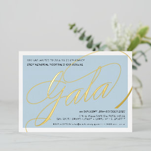 FUNDRAISING GALA elegant calligraphy pale blue